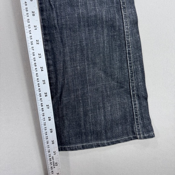 7 For All Mankind Flared Jeans Bootcut Women's Size 28 Black Dark Wash USA Made - Picture 6 of 8